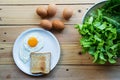 Green leafy vegetables with eggs Royalty Free Stock Photo
