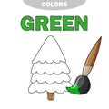 Green. Learn the color.Illustration of primary colors. Vector tree