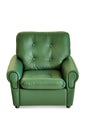 Green leather armchair front