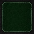 Green leather background with white seam Royalty Free Stock Photo