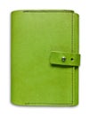 Green leather case notebook isolated Royalty Free Stock Photo
