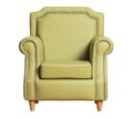 Green leather chair isolated Royalty Free Stock Photo