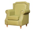 Green leather chair isolated Royalty Free Stock Photo