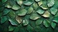 Green leather leaf mosaic texture background Royalty Free Stock Photo