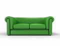 Green leather sofa isolated Royalty Free Stock Photo