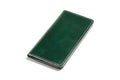 Green leather wallet on a black background Royalty Free Stock Photo