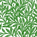 Botanical Green Leaves Floral Pattern Royalty Free Stock Photo
