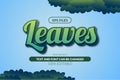 Green leaves forest 3d script editable text effect. eps vector file Royalty Free Stock Photo