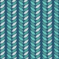 Green leaves geometric located on a dark blue background, seamless background, texture, vector illustration. Royalty Free Stock Photo