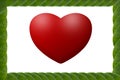 Green leaves heart-shaped frame Royalty Free Stock Photo