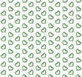 Green leaves heart symbols pattern