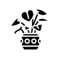 green leaves house plant glyph icon vector illustration Royalty Free Stock Photo