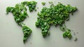 Green leaves make up the map of the eco world, illustrating the concept of ecology Royalty Free Stock Photo