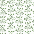 Green leaves seamless pattern flat vector template nature leaf wallpaper.