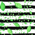 Green leaves seamless vector pattern Royalty Free Stock Photo