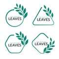 Green leaves simple logo with leave around circle, Triangle, square and hexagon frame vector collection design Royalty Free Stock Photo