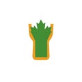 Green leaves vector logo. Beer logo Royalty Free Stock Photo