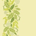 Green Leaves Vertical Seamless Pattern Background