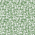 Green leaves watercolor pattern. Branches floral pattern. Modern farmhouse.