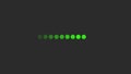 Green led progress bar displaying loading or completion status on a dark background Royalty Free Stock Photo