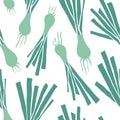 Green leek vector seamless pattern