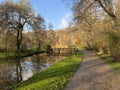 Green leisure park Bois des Reves with lake in Belgium