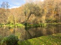 Green leisure park Bois des Reves with lake in Belgium