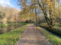 Green leisure park Bois des Reves with lake in Belgium