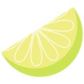 Green lemon lime citrus fruit slice silhouette. Simple flat icon logo clip art vector design. Royalty Free Stock Photo