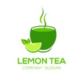Green lemon tea logo design