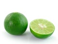 Green lemon on white background Royalty Free Stock Photo