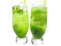 Green lemonade cocktails