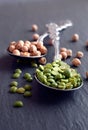 Green Lentils and Chickpeas