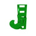 Green Leprechaun boot icon isolated on transparent background. Happy Saint Patricks day. National Irish holiday.