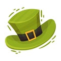 Green Leprechaun Hat as Feast of Saint Patrick Symbol Vector Illustration