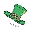 Green leprechaun hat with gold buckle. Royalty Free Stock Photo