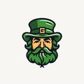 Green Leprechaun Hat Logo Vector Illustration