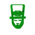 Green Leprechaun icon isolated on transparent background. Happy Saint Patricks day. National Irish holiday.