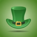 Green Leprechaun`s top hat. St. Patrick`s day element. Royalty Free Stock Photo