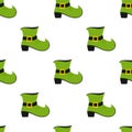 Green Leprechaun Shoe Seamless Pattern