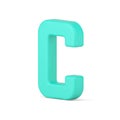 Green letter C 3d icon. Language symbol for volumetric typography Royalty Free Stock Photo