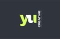 green letter yu y u combination logo icon company design joint j