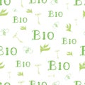 Green lettering seamless pattern. Organic branding for wallpaper wallpaper. Bio.