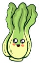 Green lettuce with a face, illustration, vector Royalty Free Stock Photo