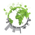 Green life vs. pollution Royalty Free Stock Photo