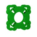 Green Lifebuoy icon isolated on transparent background. Lifebelt symbol.