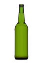 Green light beer bottle isolated on white Royalty Free Stock Photo