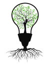 The green light bulb tree Royalty Free Stock Photo