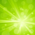 Green light burst with shiny light dots Royalty Free Stock Photo