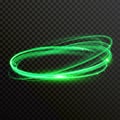 Green light circles vector spiral spin shine Royalty Free Stock Photo